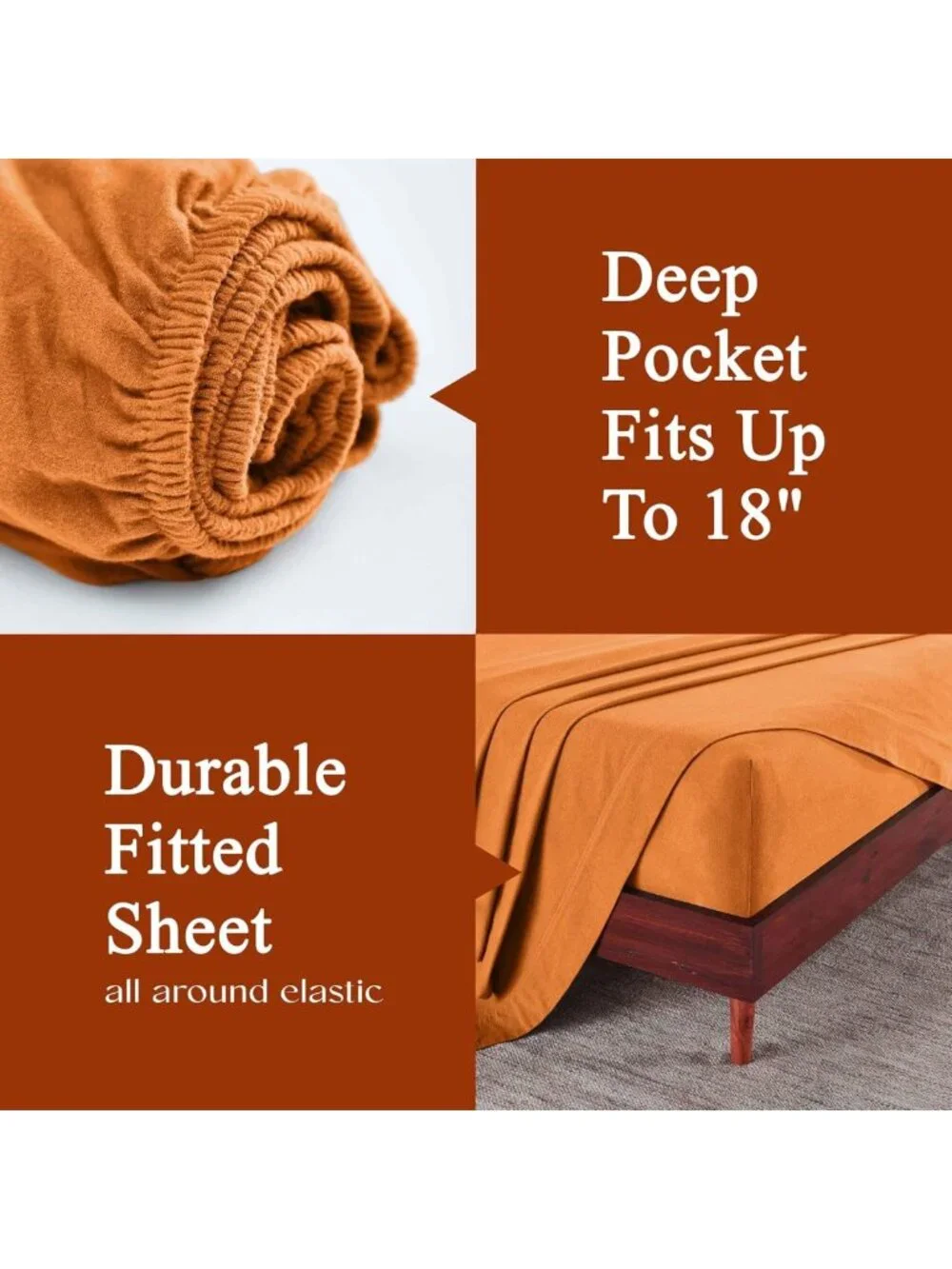 Cozy Flannel Cotton Sheet Set, Warm Bedding, Deep Pocket Fitted, 2 Pillowcases